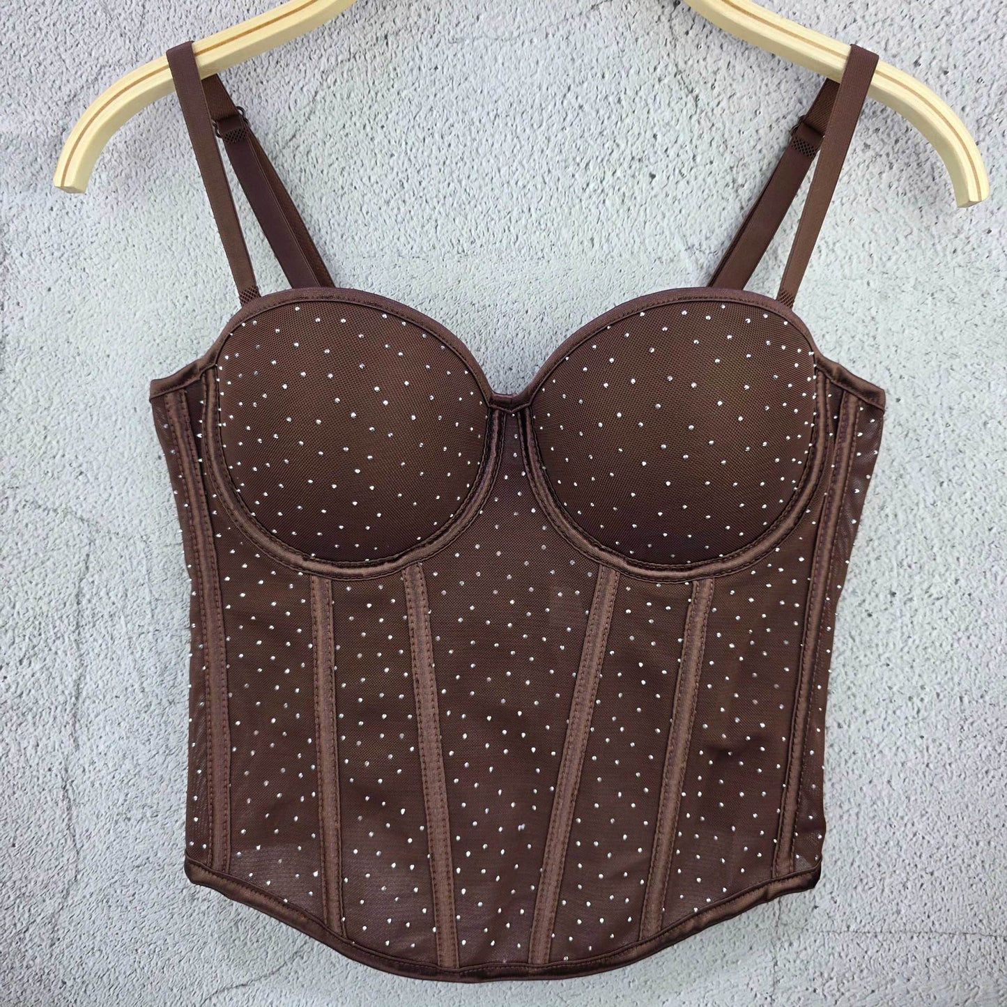 FREEDOMBEAUTY | 2025 new hot diamond fashion sexy nightclub style temperament open button slim fit Spice girl small suspender vest top tide