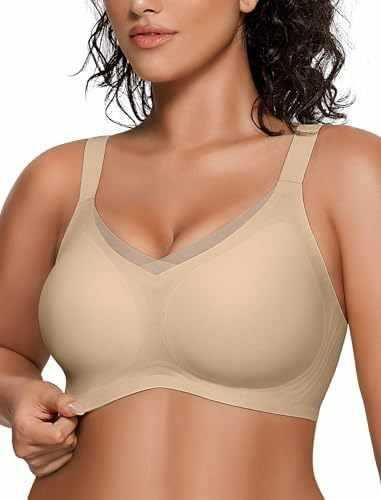 FREEDOMBEAUTY |OEAK Womens Wireless Bras V Mesh Comfortable Bralette Suppor
