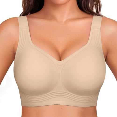 FREEDOMBEAUTY |OEAK Womens Wireless Jelly Bra Plus Size Supportive Seamless