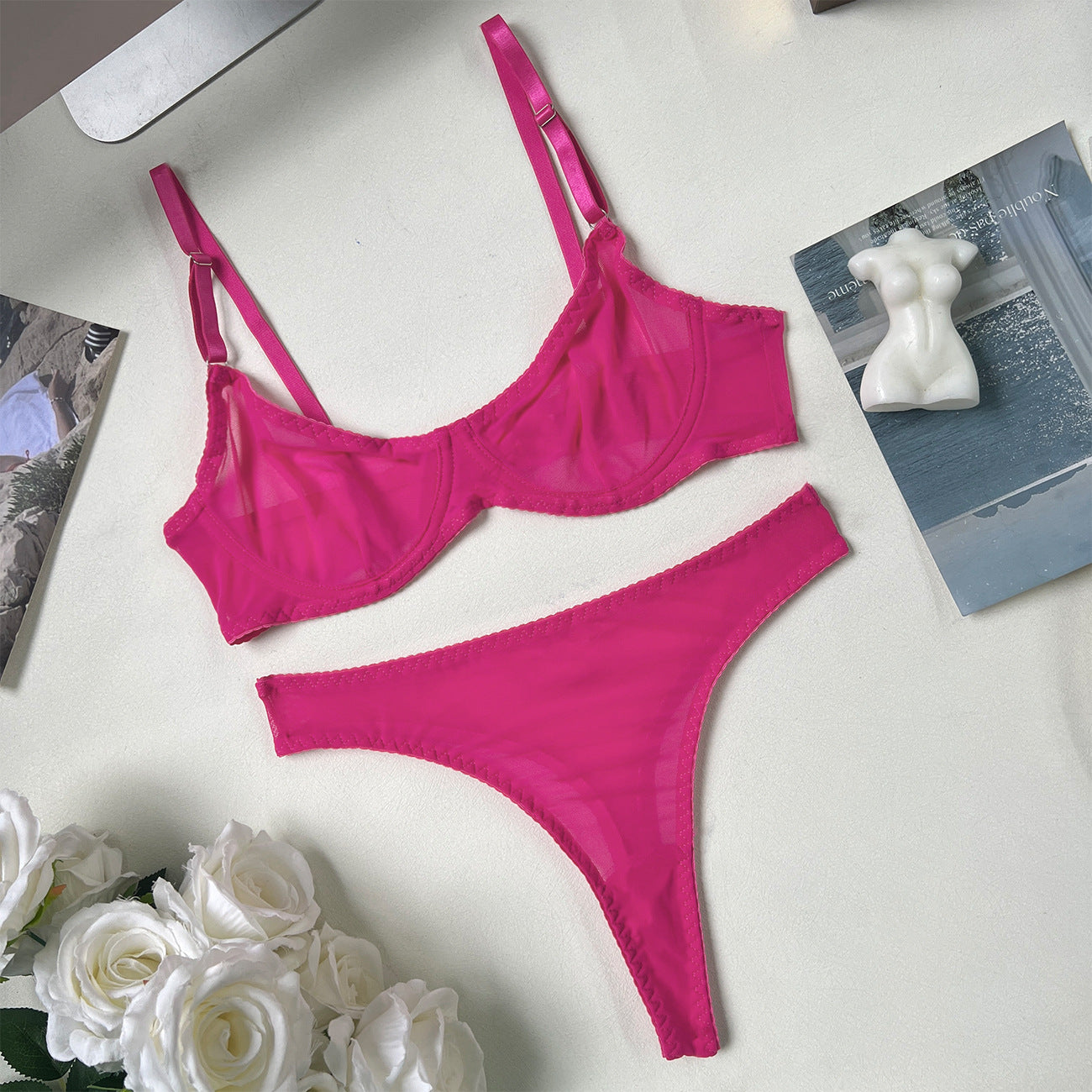 freedombeauty|Hot-selling lingerie sexy perspective 2-piece kit