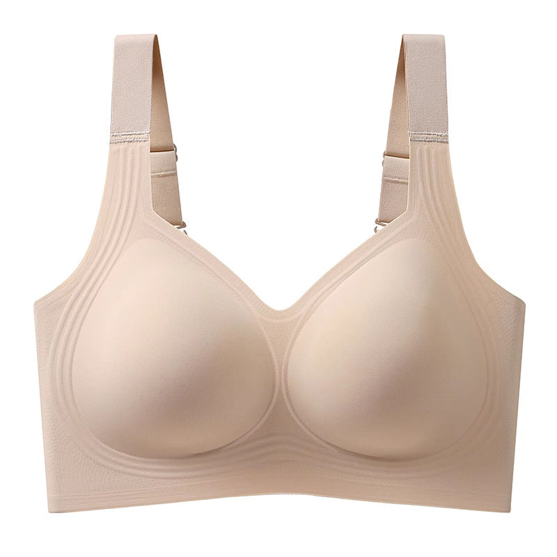 FREEDOMBEAUTY | Leopard print cross-border bra large size jelly glue underwear women's thin seamless steel rim foreign trade bra Amazon explosion
