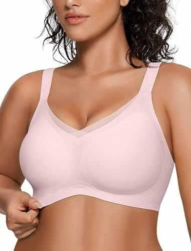FREEDOMBEAUTY |OEAK Womens Wireless Bras V Mesh Comfortable Bralette Suppor