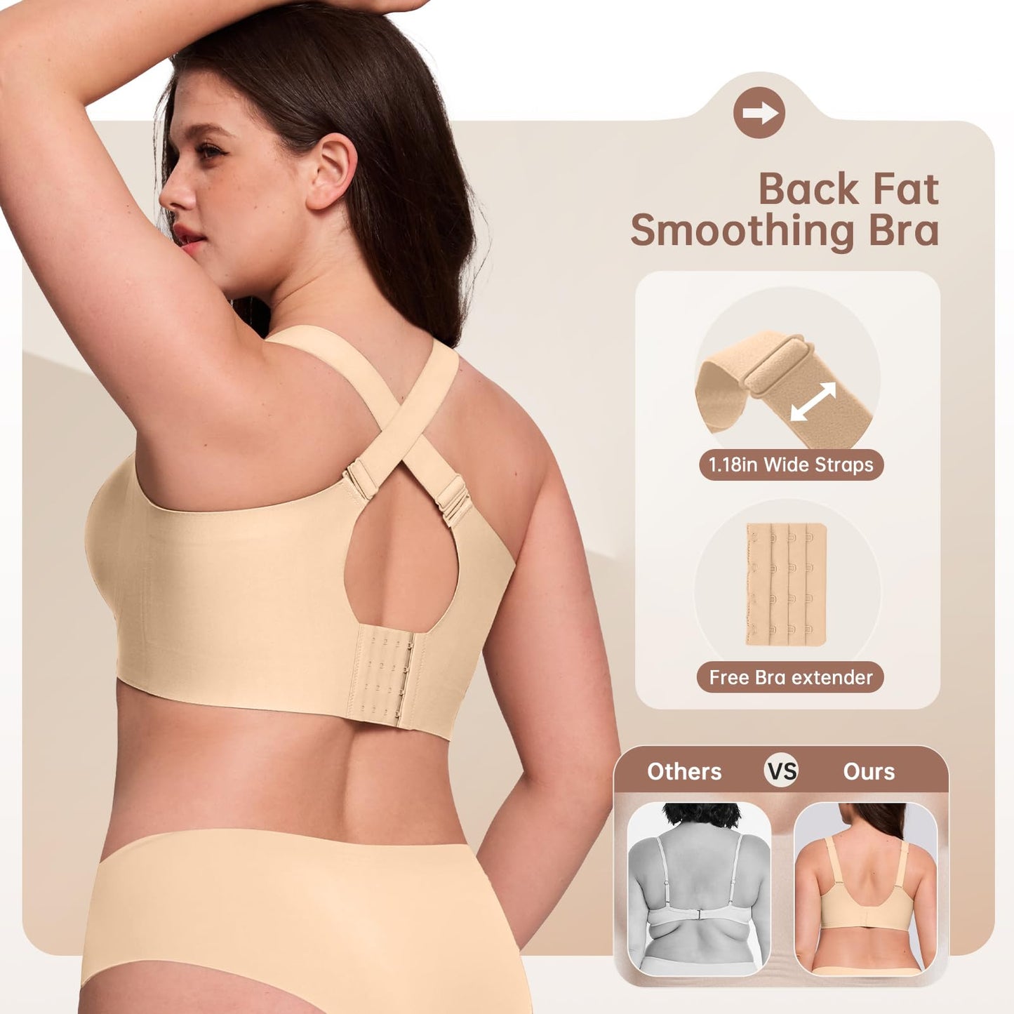 FREEDOMBEAUTY | Export Soft Support Large Bust Bra for Women, Seamless, Thin, Wireless, Push-Up Comfortable Full-Size Girl Jelly Bra