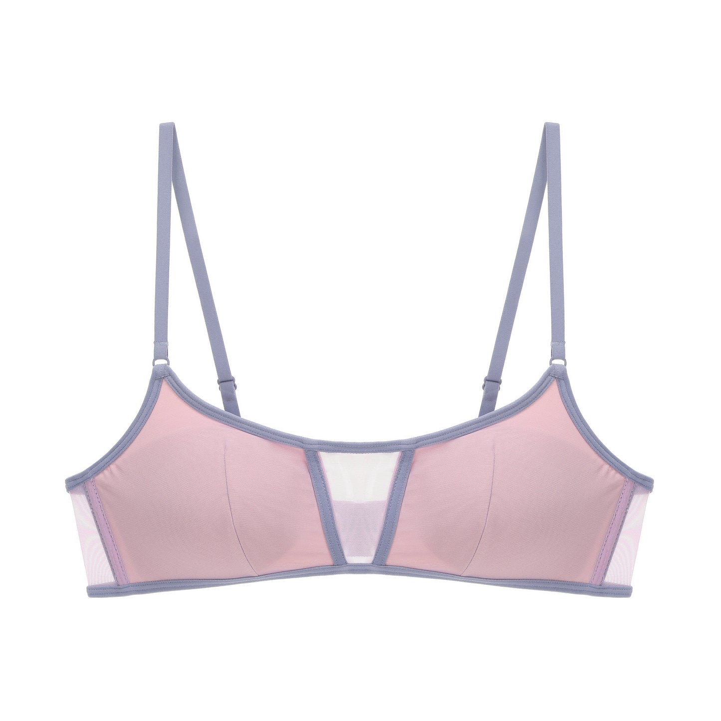 FREEDOMBEAUTY | Summer breathable contrasting mesh girls' underwear thin steel rim with chest pad anti-light comfortable bra wholesale
