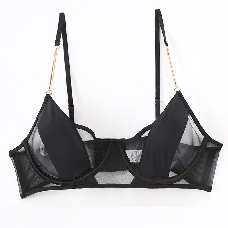 Freedombeauty | Sexy Underwear French Thin Mesh Sex Underwear Trousers Big Breasts Small Bra Set