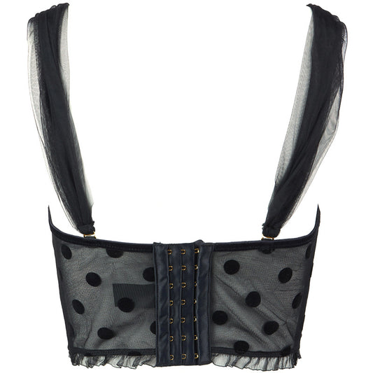 FREEDOMBEAUTY | FQ2775 Flocking Polka Dot Non-elastic Mesh SpongeBob Pad Fish Bone Chest Bone Wear Mesh Shoulder Strap Removable Spice Girl Pack