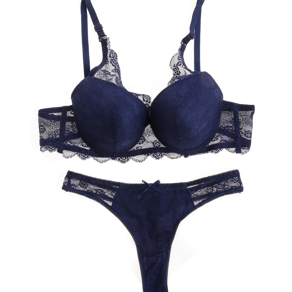 FREEDOMBEAUTY | Lace bra set underwear underwear cross-border black chest large anti-sagging gathering top support thin strapless