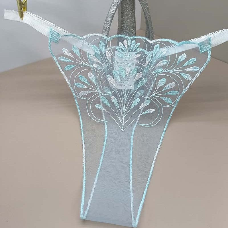 FREEDOMBEAUTY | Lace breathable French sexy women European and American perspective mesh embroidery light leaf embroidery cross-border