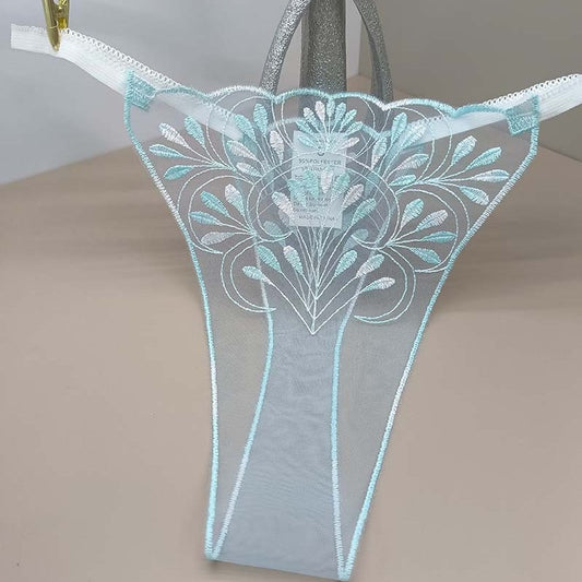 FREEDOMBEAUTY | Lace breathable French sexy women European and American perspective mesh embroidery light leaf embroidery cross-border