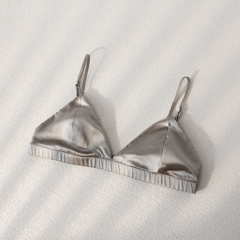 FREEDOMBEAUTY | mulberry silk underwear set sexy French triangle cup silk bra underwear women