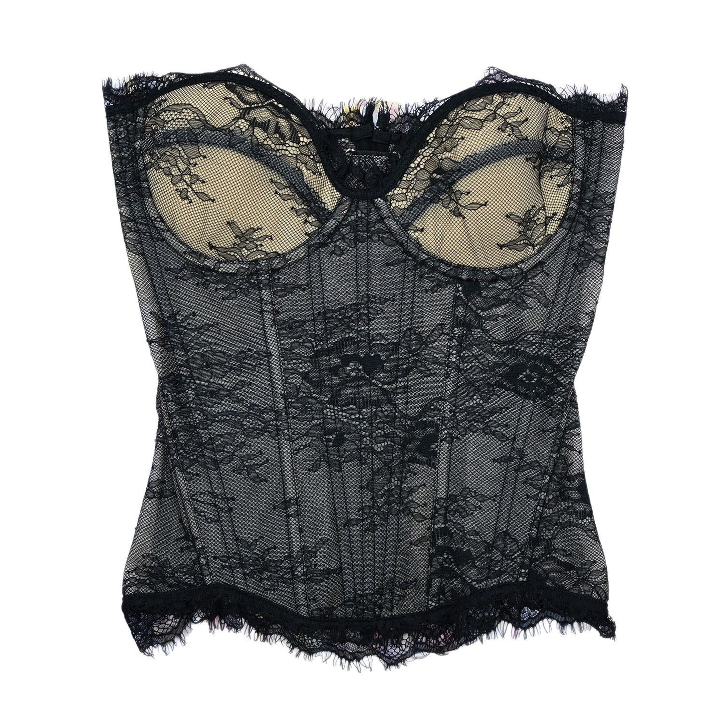 FREEDOMBEAUTY | 7020 New Foreign Trade Big Peony Lace Lace Fashion Versatile Steel Bone Corset Belly Corset
