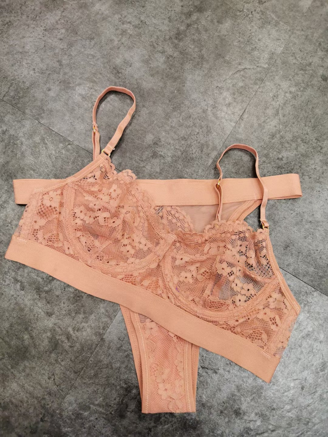 FREEDOMBEAUTY | Bra ultra-thin lace underwear sexy seduction rimless triangle cup thong bra sexy lace underwear