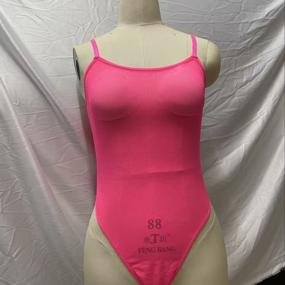 FREEDOMBEAUTY | New European and American, body sculpting suspender onesie, sexy perspective erotic underwear one-piece corset