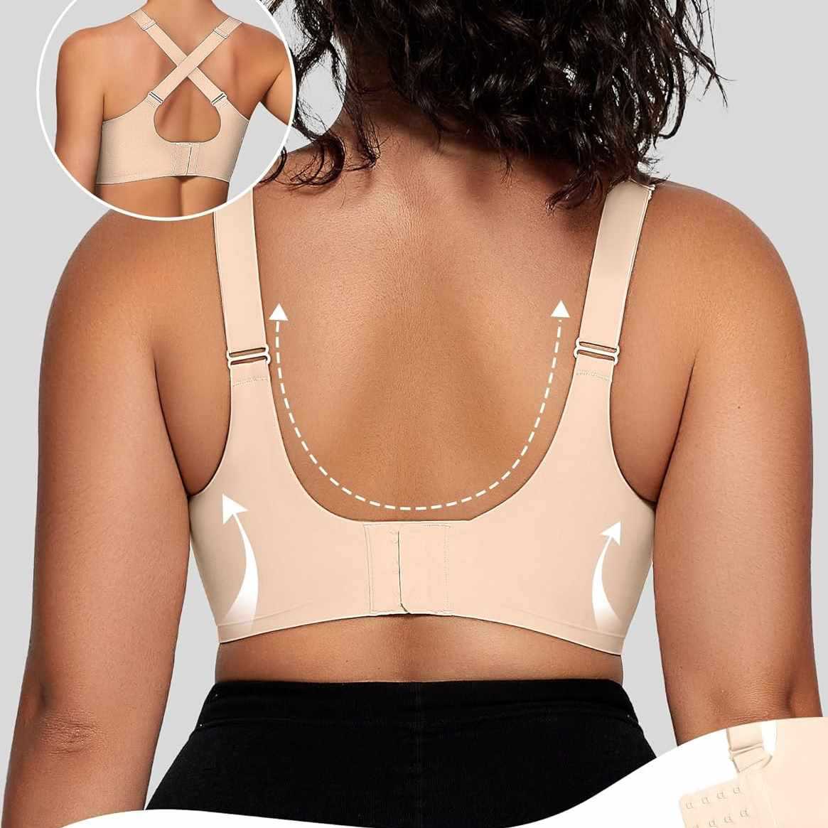 FREEDOMBEAUTY |OEAK Womens Wireless Bras V Mesh Comfortable Bralette Suppor