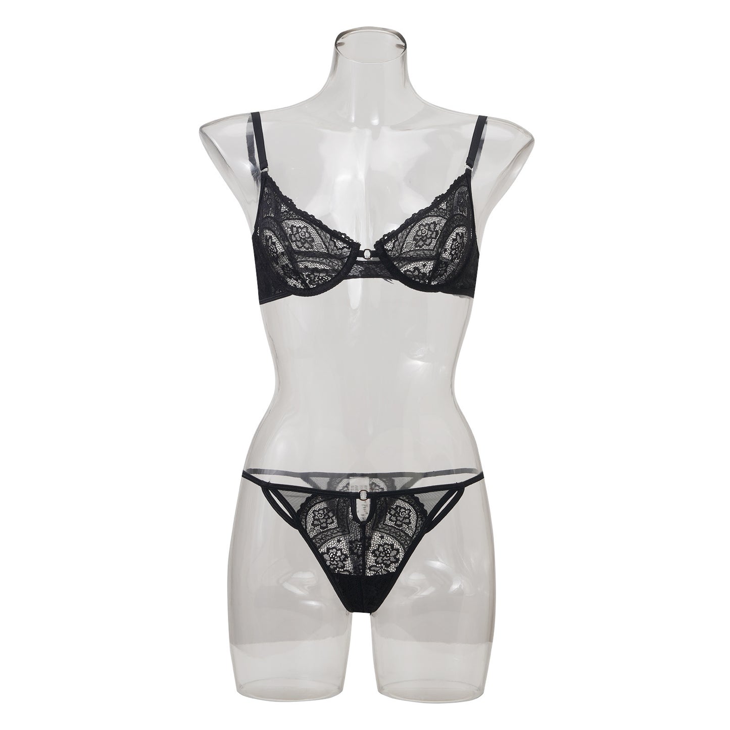 Freedombeauty | French Lace Bra Set Women's Sexy Underwear Triangle Cup Steel Rim Comfortable Thin See-Through Bra