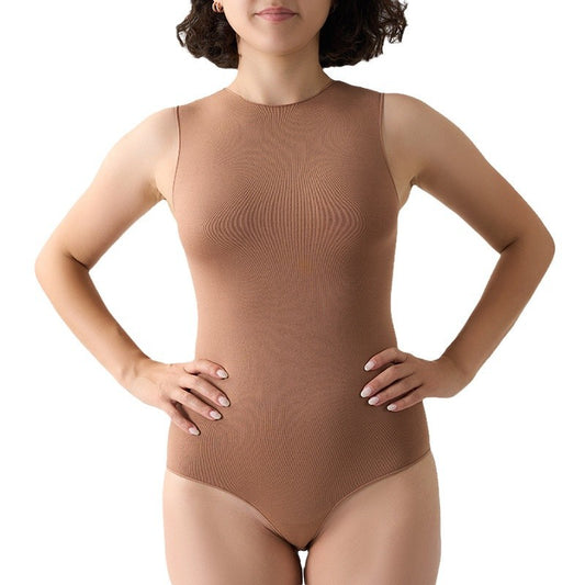 FreedomBeauty | Seamless Bodysuit Seamless Raw Crew Neck Sleeveless One-Piece Tights Sports onesie