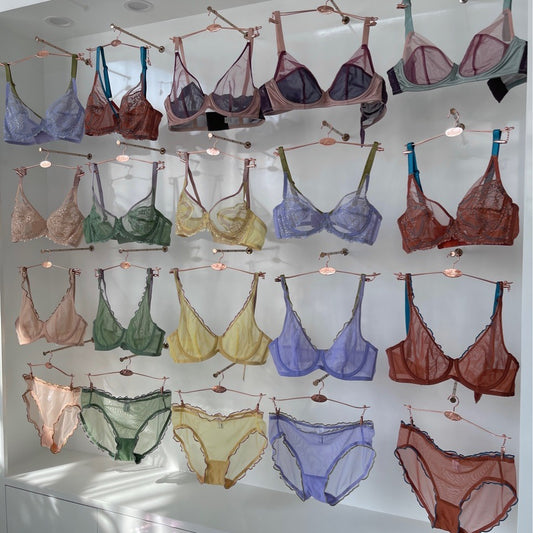 FREEDOMBEAUTY | mesh set soft steel ring bra large chest small breathable thin atmosphere underwear set bra