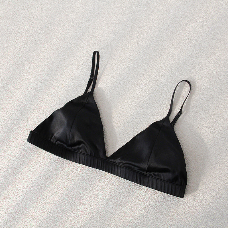 FREEDOMBEAUTY | mulberry silk underwear set sexy French triangle cup silk bra underwear women