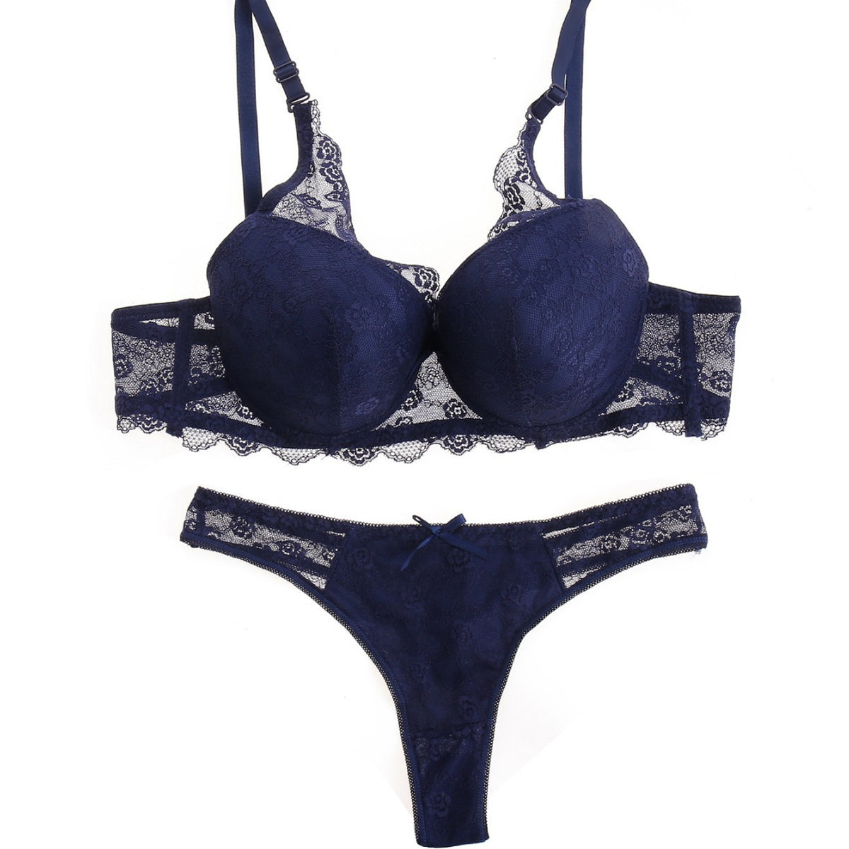 FREEDOMBEAUTY | Lace bra set underwear underwear cross-border black chest large anti-sagging gathering top support thin strapless