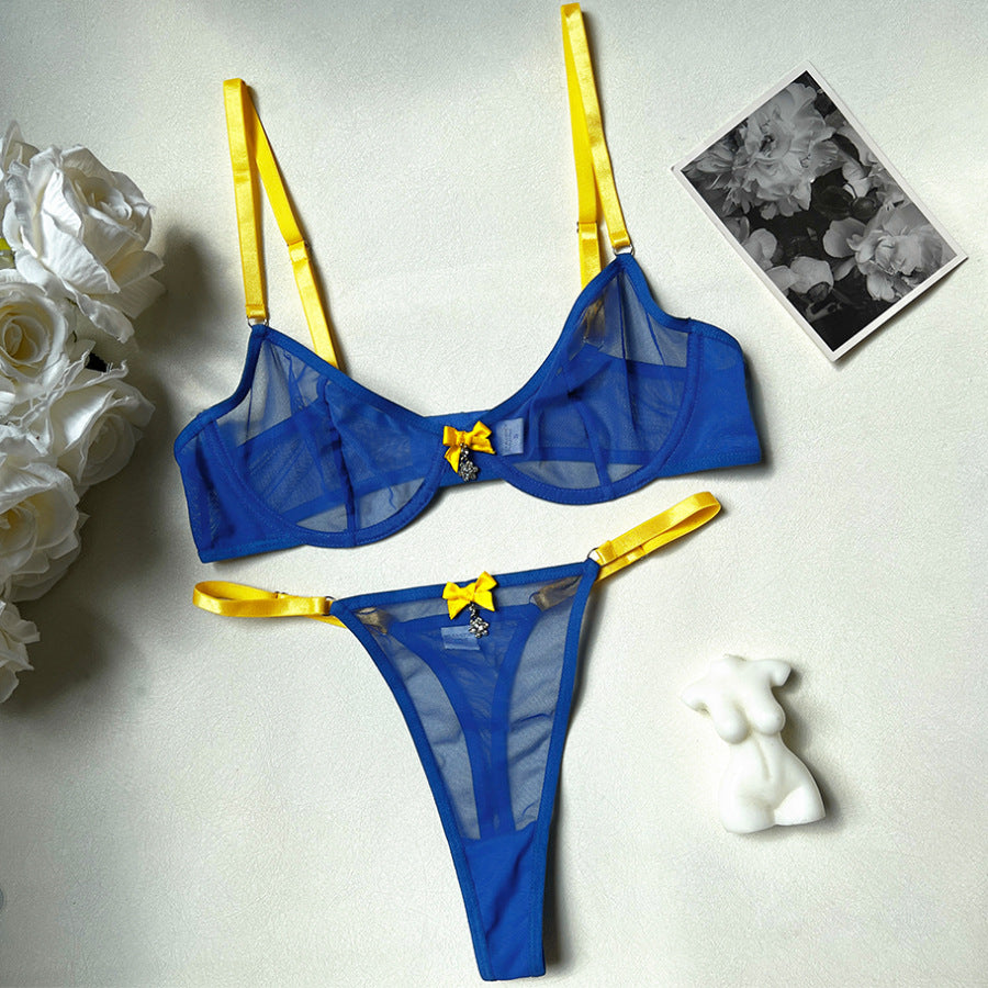 freedombeauty|Princess DSN blue splicing color matching perspective sexy set