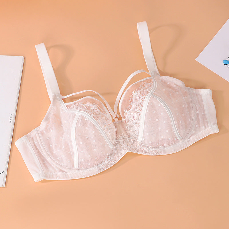 Freedombeauty | Foreign trade lace large size bra large chest small lace bra large cup bra thin underwear fat mm women