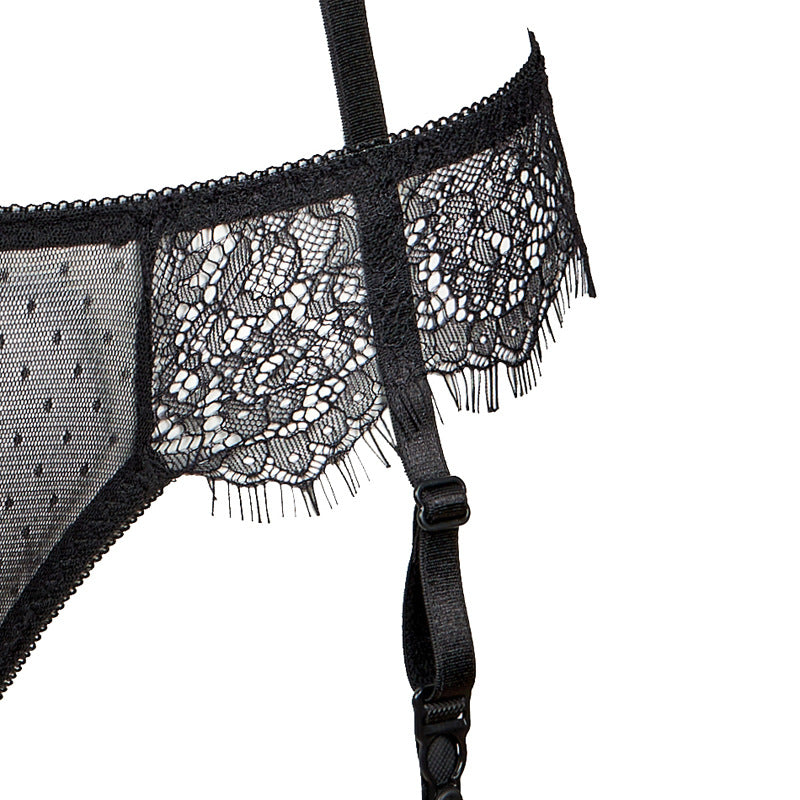 Freedombeauty | FQ2735 French lace see-through underwear with steel rim sexy inner sex bra garter briefs set
