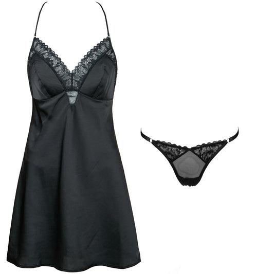 FREEDOMBEAUTY | FQ2855 Integrated chest pad nightdress honeycomb cotton cup premium texture lace deep V beautiful back sexy sex suspender skirt
