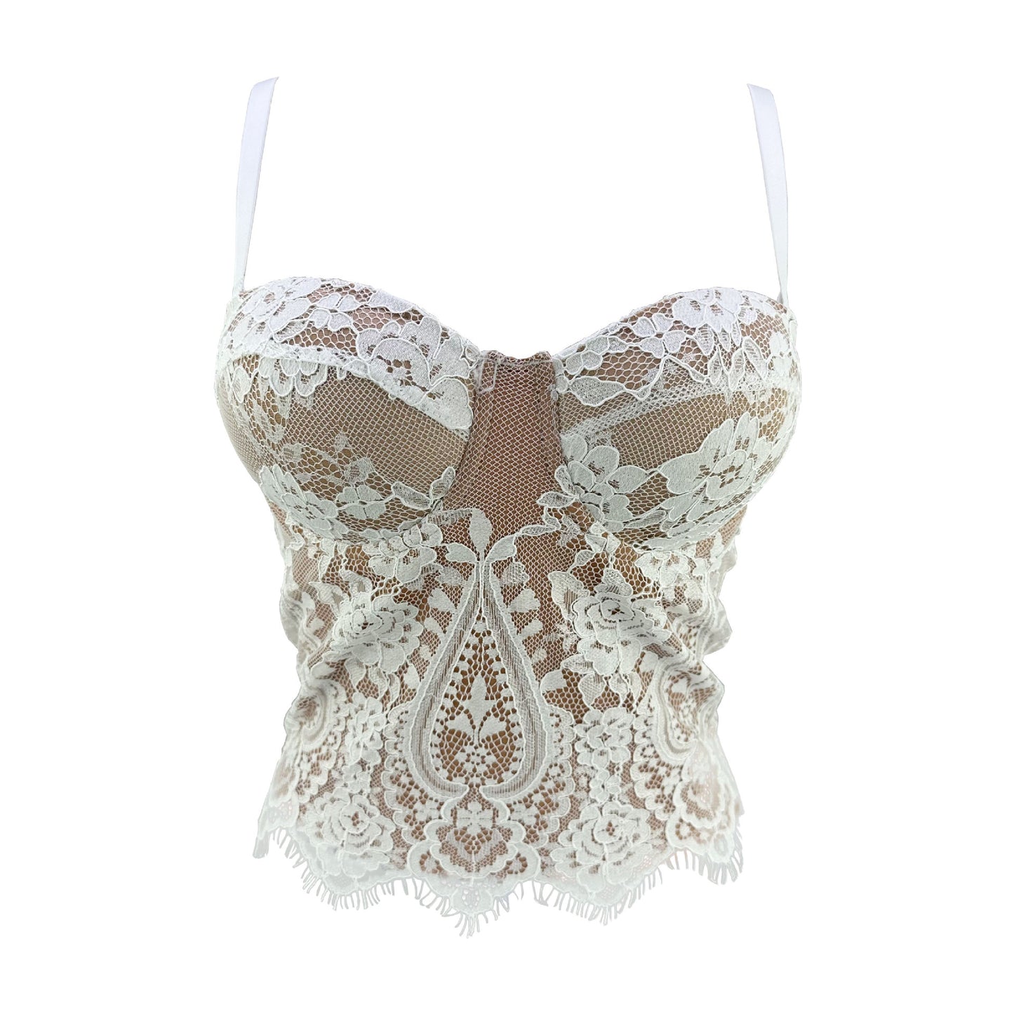 FREEDOMBEAUTY | Lace Sling Vest with Chest Pad Women's Exterior Pure Sexy Skinny Bottom Top Summer