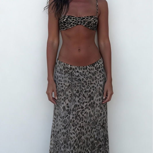 FREEDOMBEAUTY | Bikini dress split swimsuit women's 2026 new sexy AliExpress Amazon leopard print split swimsuit