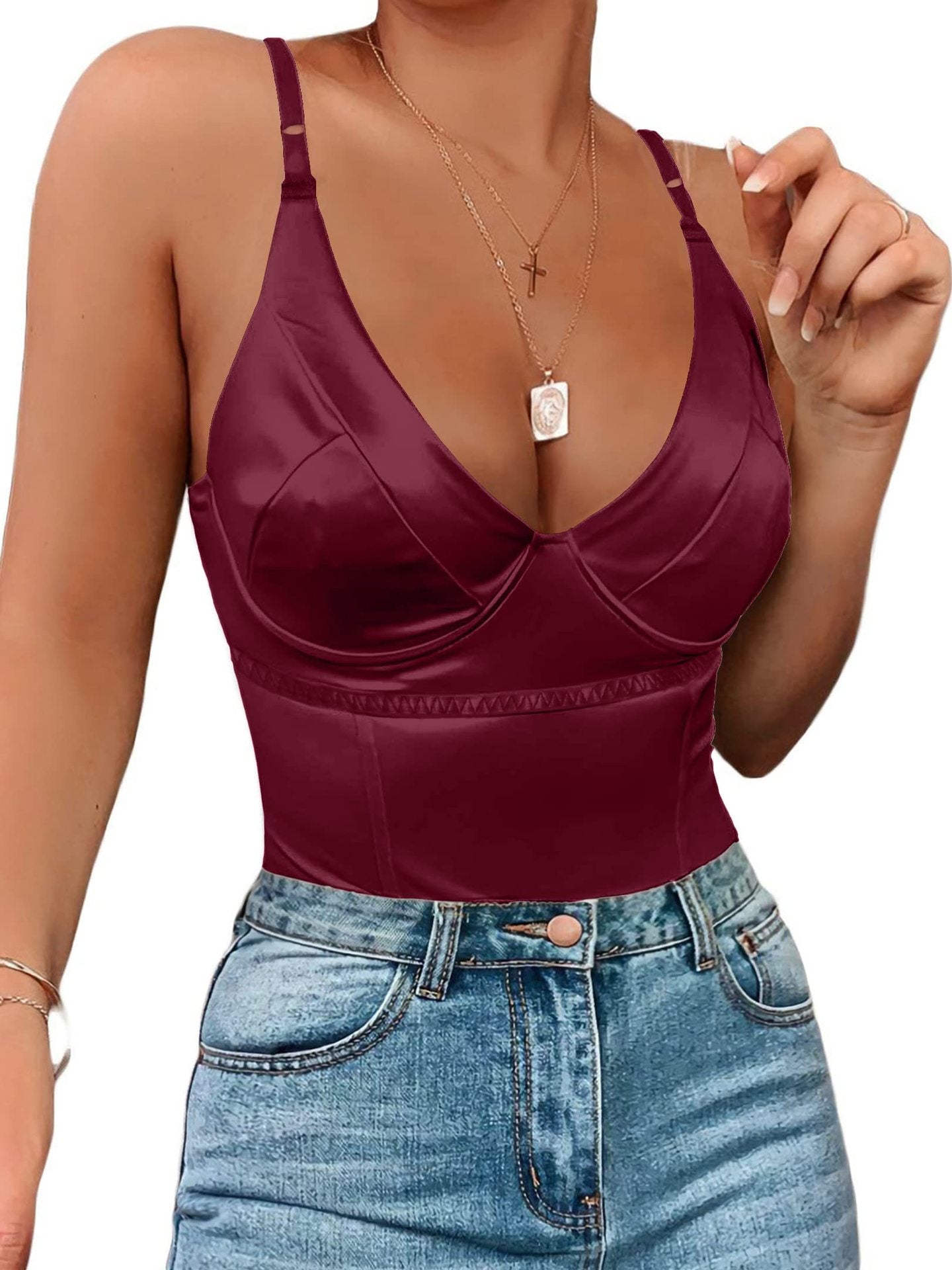 freedombeauty｜Independent Station Wholesale Women's Spring and Summer Sleeveless One-piece Suspender Vest Women's Outer Wear