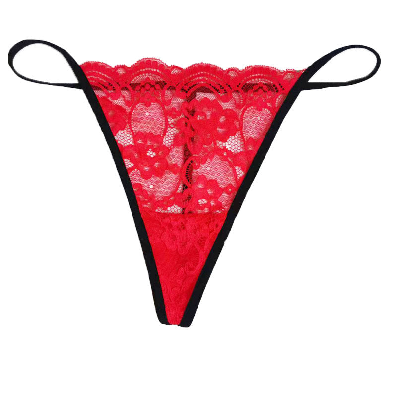 FREEDOMBEAUTY | 2025 New European and American sexy one-piece bikini classic thong T-pants women, lace thong daily wear