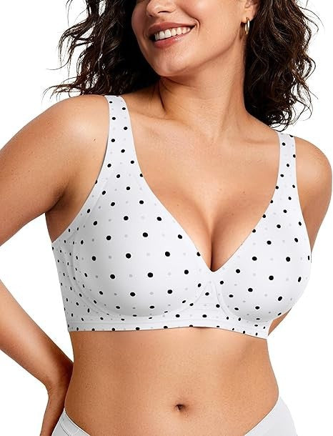 FREEDOMBEAUTY |OEAK Womens Deep V Bras Wireless Comfortable Bra Supportive