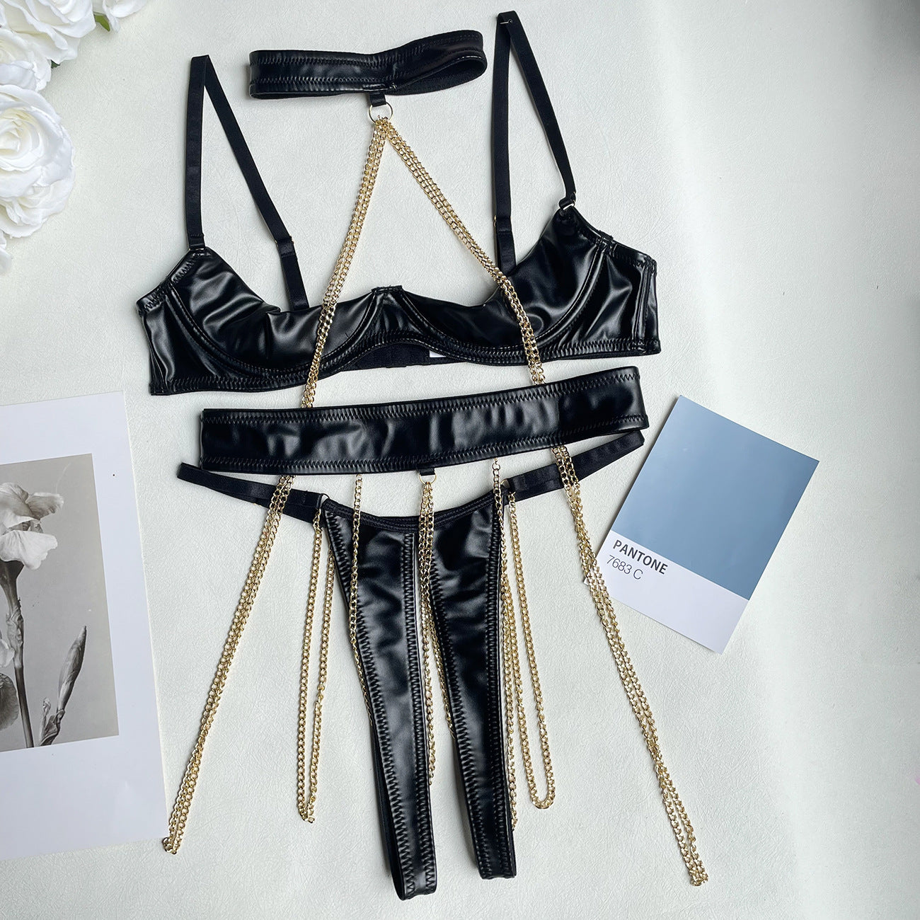 FREEDOMBEAUTY | AliExpress Heavy Industry Chain Breast Strap Sex Underwear Sex Underwear Kit