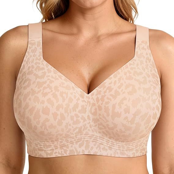 FREEDOMBEAUTY | Export Soft Support Large Bust Bra for Women, Seamless, Thin, Wireless, Push-Up Comfortable Full-Size Girl Jelly Bra