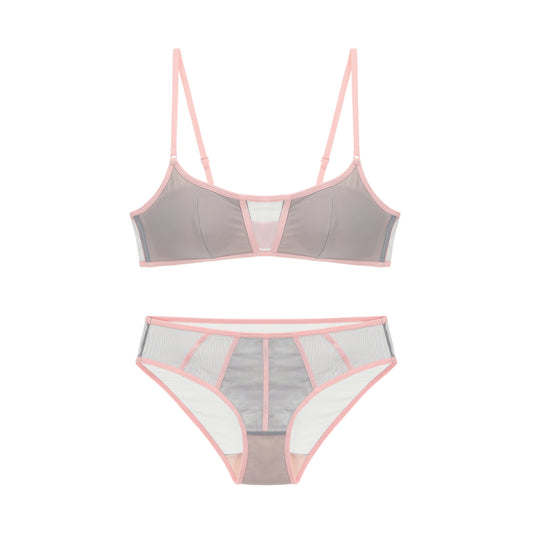 FREEDOMBEAUTY | Summer breathable contrasting mesh girls' underwear thin steel rim with chest pad anti-light comfortable bra wholesale
