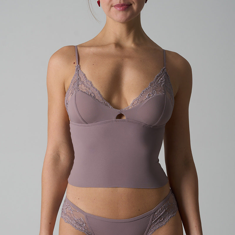 FREEDOMBEAUTY | SK * M Kardashian LACE Top SK Home Ultra Elastic Strap Chest Pad Skin-friendly Sexy Lace Adjustable Sling