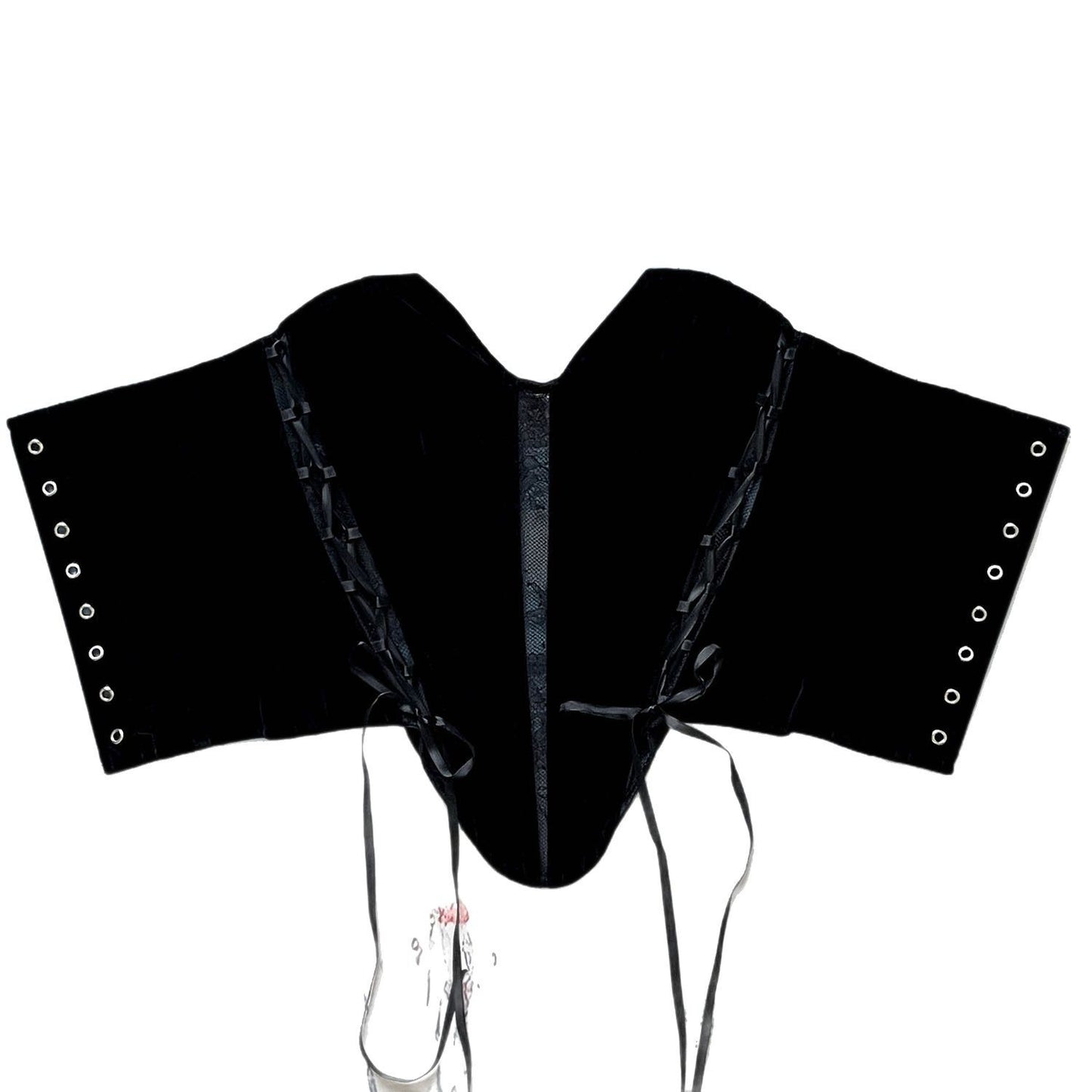 FREEDOMBEAUTY | 768 Foreign Trade Amazon Velvet Peony Lace Ribbon Sexy Versatile Outer Wear Fishbone Shapewear Corset
