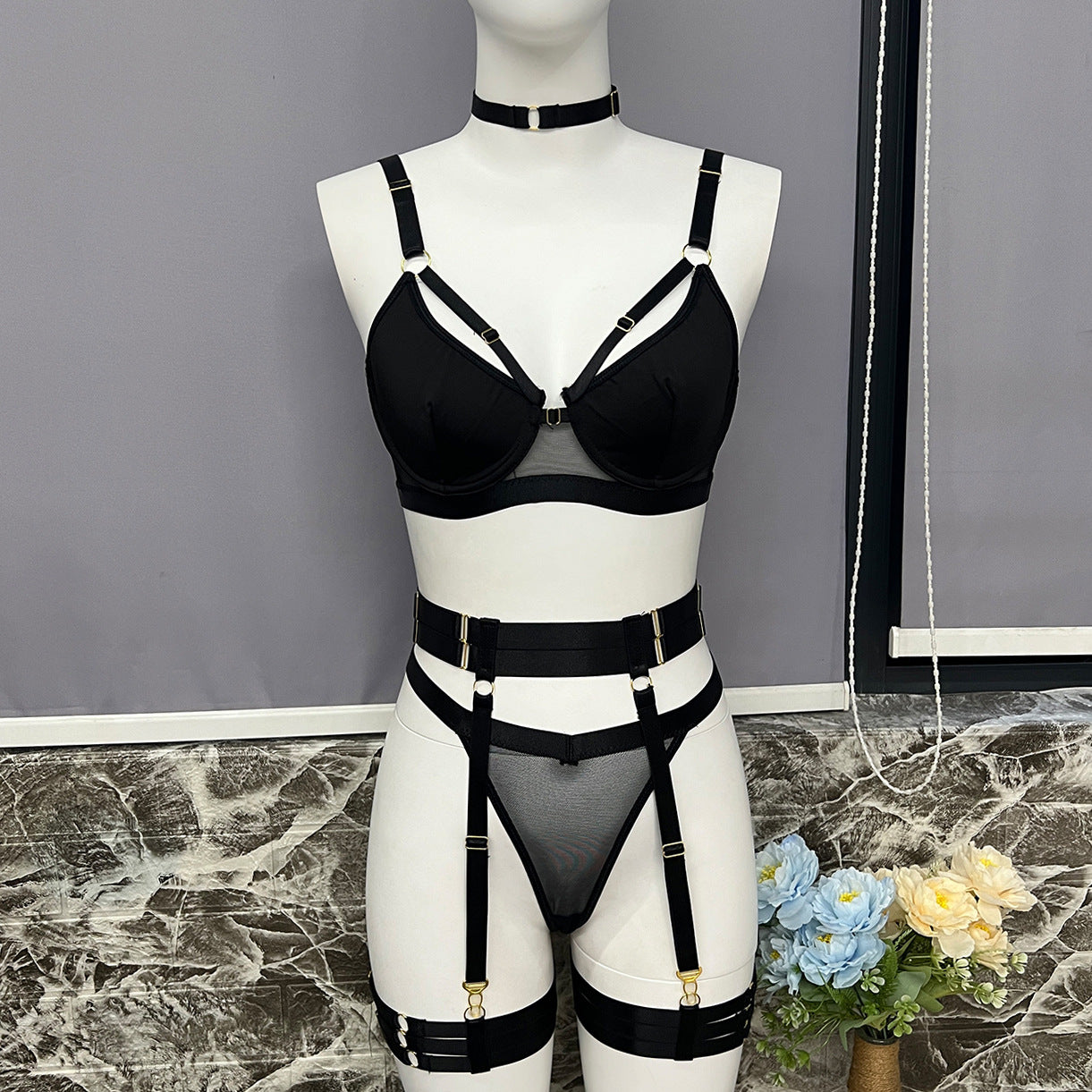 freedombeauty|Amazon's new sex underwear multi-piece chain garter sex dress