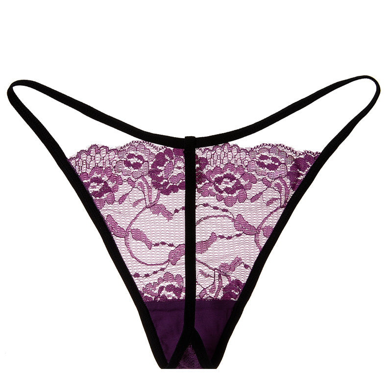 FREEDOMBEAUTY | 2025 New European and American sexy one-piece bikini classic thong T-pants women, lace thong daily wear