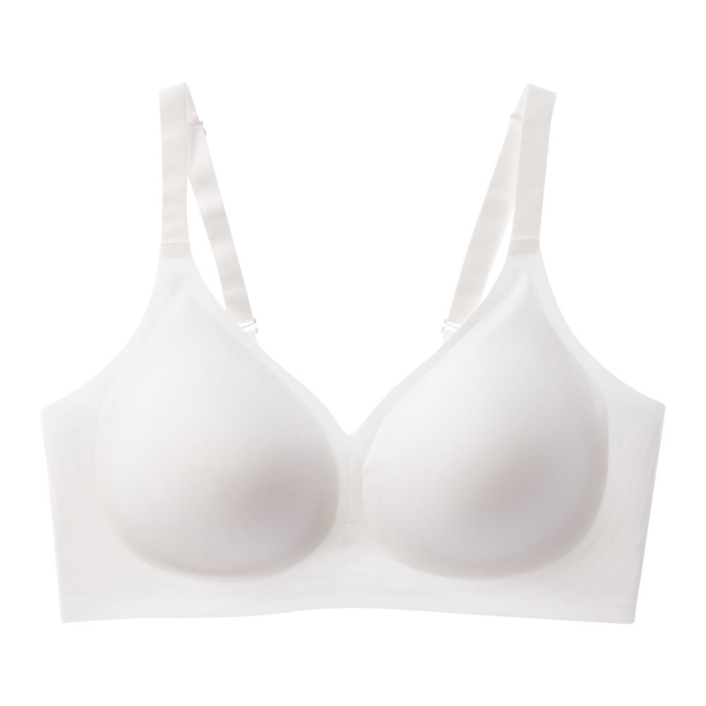 FREEDOMBEAUTY | Cross-border explosion Large size jelly Simple elastic U-shaped back bra Beautiful back underwear Comfortable and breathable strip gathering text