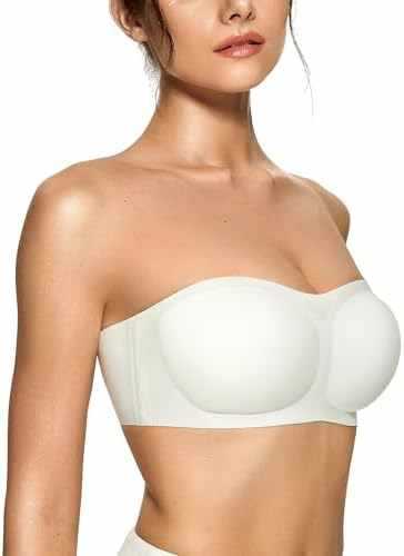FREEDOMBEAUTY |OEAK Womens Strapless Bras Push Up Bandeau Bra Non Slip Wire