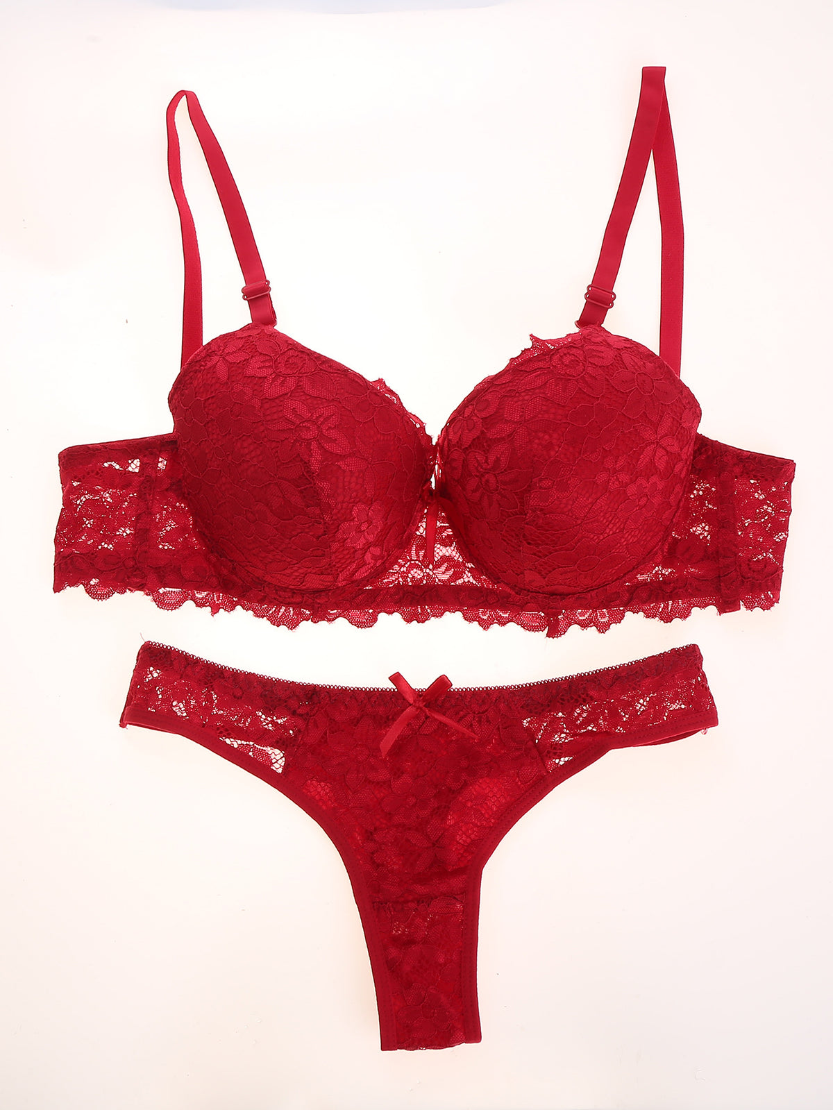 FREEDOMBEAUTY | Luxury Sexy Women's Lace Bra Set French Lace Underwear Panties Gathering Comfortable Lace Hook