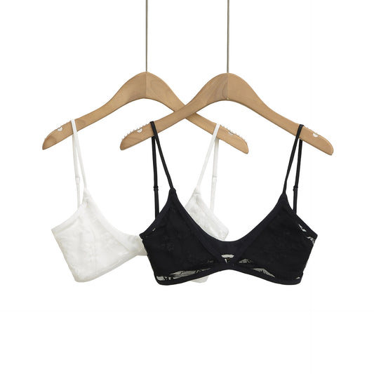 FREEDOMBEAUTY | Micro-transparent lace triangle cup underwear women's summer models with pure desire thin sexy versatile bikini bra suspenders