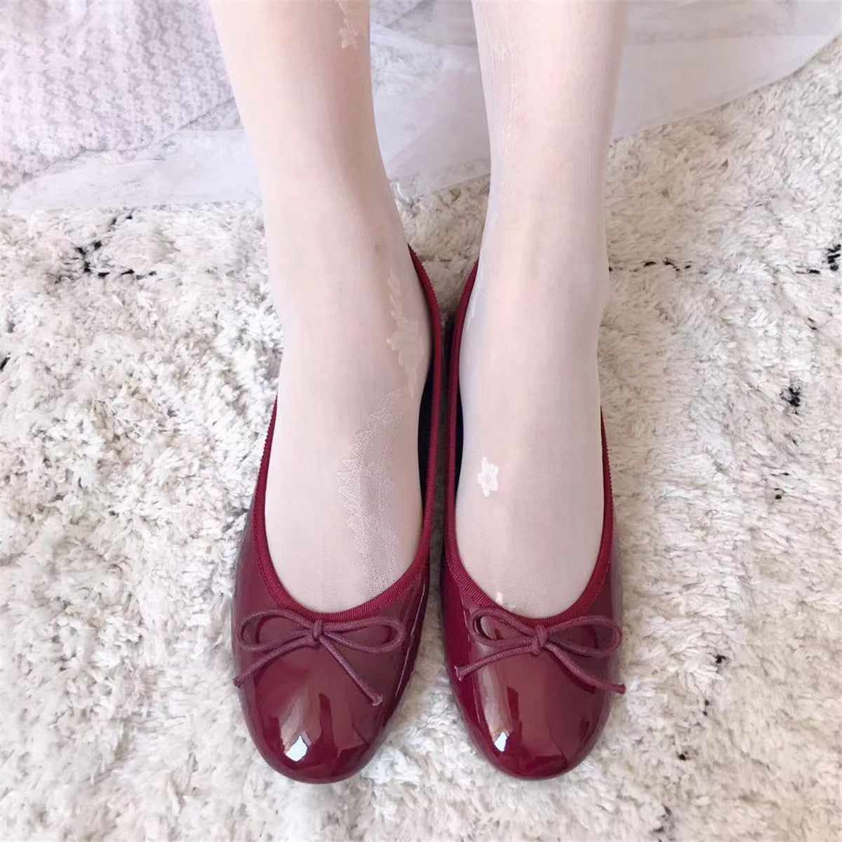 FREEDOMBEAUTY | Summer Japanese sweet retro side rose vine milky white stockings women pantyhose lolita jacquard stockings