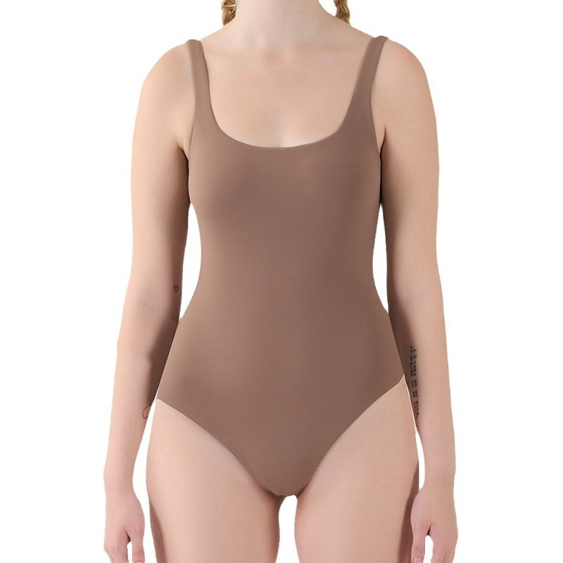 Freedombeauty | ins wind nude halter high elastic shapewear women's breathable sexy tight yoga sleeveless onesie