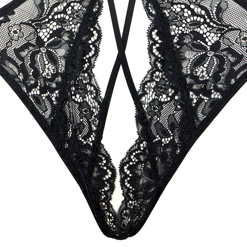 FREEDOMBEAUT | FQ2808 sexy lingerie popular ins style sexy temptation lace hot pure desire free waist black onesie