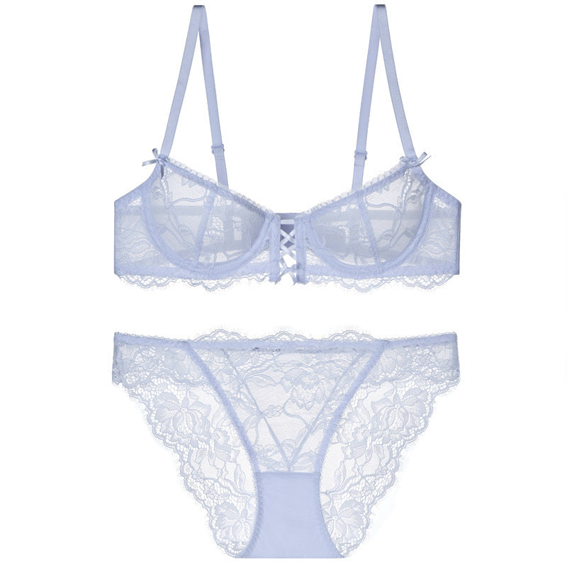 FREEDOMBEAUTY | Sexy Lace Underwear French Slim Big Breast Small Bra Anti-Sagging Bra Set Sexy Bra Sets