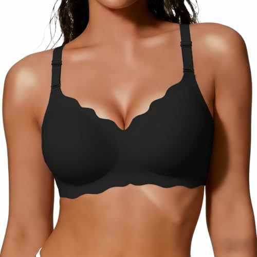 FREEDOMBEAUTY  Jelly Bras for Women No Underwire Scalloped Push U