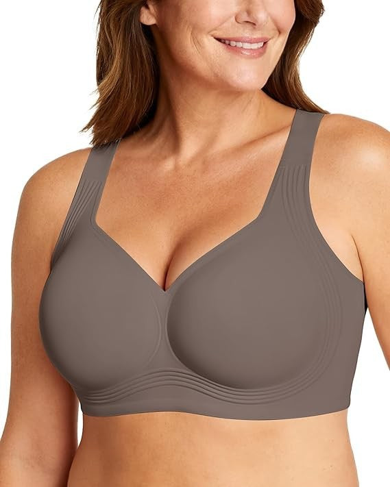 FREEDOMBEAUTY |OEAK Womens Wireless Jelly Bra Plus Size Supportive Seamless