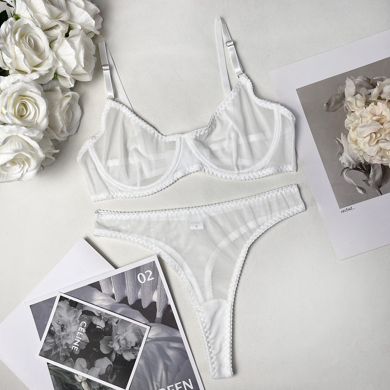 freedombeauty|Hot-selling lingerie sexy perspective 2-piece kit